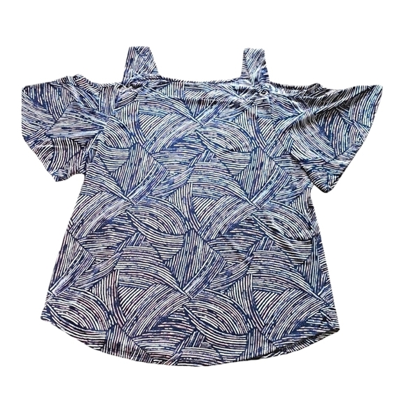 Expresso Swirl Print Top Cold Shoulder Size 2X - Picture 5 of 10